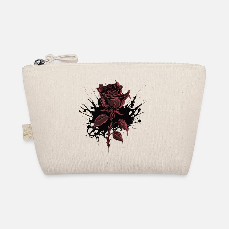 Rote Rose Goth Gothic - Bio-Täschchen - Natur