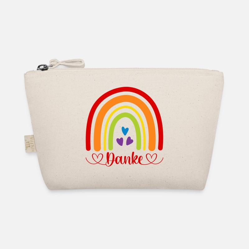 Kita Abschied Kindergarten Boho Regenbogen Danke - Bio-Täschchen - Natur