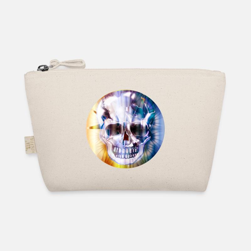 extravaganter Totenkopf in bunt schimmernder Farbe Bio-Täschchen