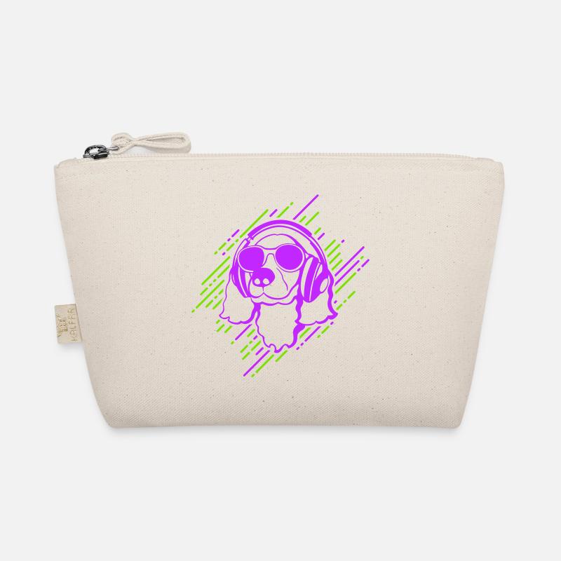 Chien cool avec des écouteurs Trousse biologique