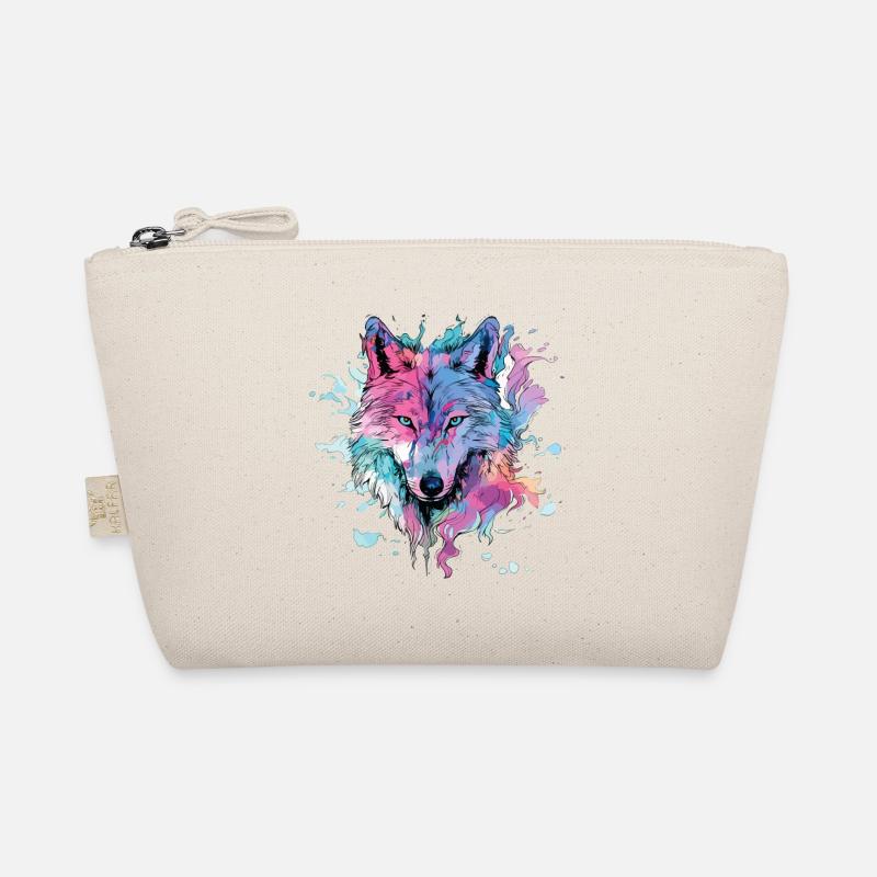 Wolf Wolf Head Colorful Splash Nature Wilderness Art Trousse biologique