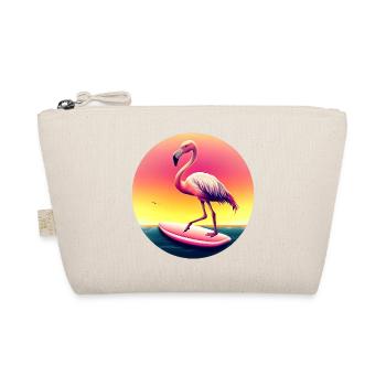 Surfing flamingo in sunset - Organic Pouch - nature - Front