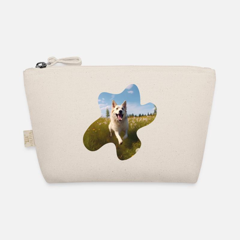 weißer Schäferhund auf Wiese Bio-Täschchen