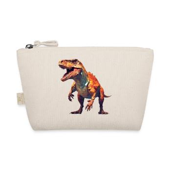 Dino Dinosaurier T-Rex im Polygon Stil - Bio-Täschchen - Natur - Vorne