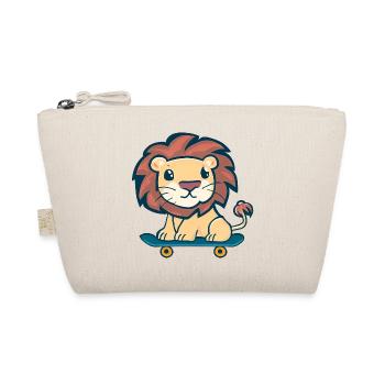 Lion on skateboard - Organic Pouch - nature - Front