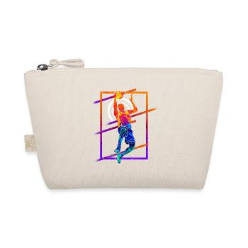 Basketball Basketballspieler Spieler Vintage Bunt - Bio-Täschchen - Natur - Vorne