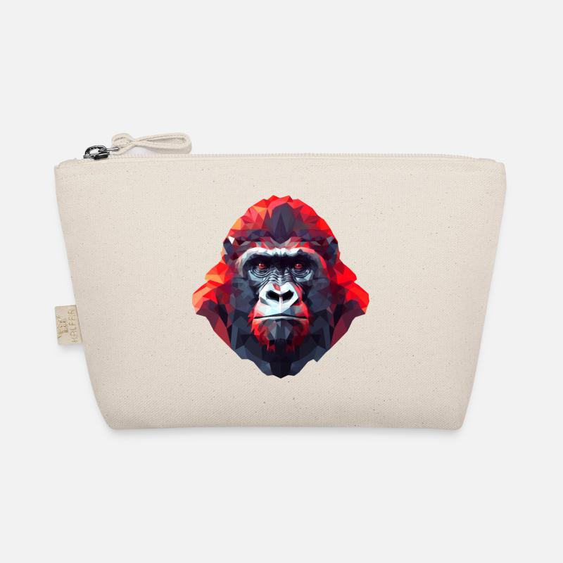 Polygonal Gorilla Portrait - Modern Art Organic Pouch