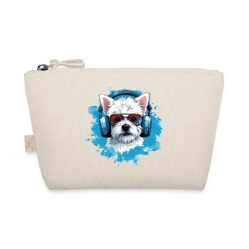 Westie mit Kopfhörern - Bio-Täschchen - Natur - Vorne