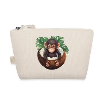 Monkey bathes in coconut - Funny summer design - Organic Pouch - nature - Front