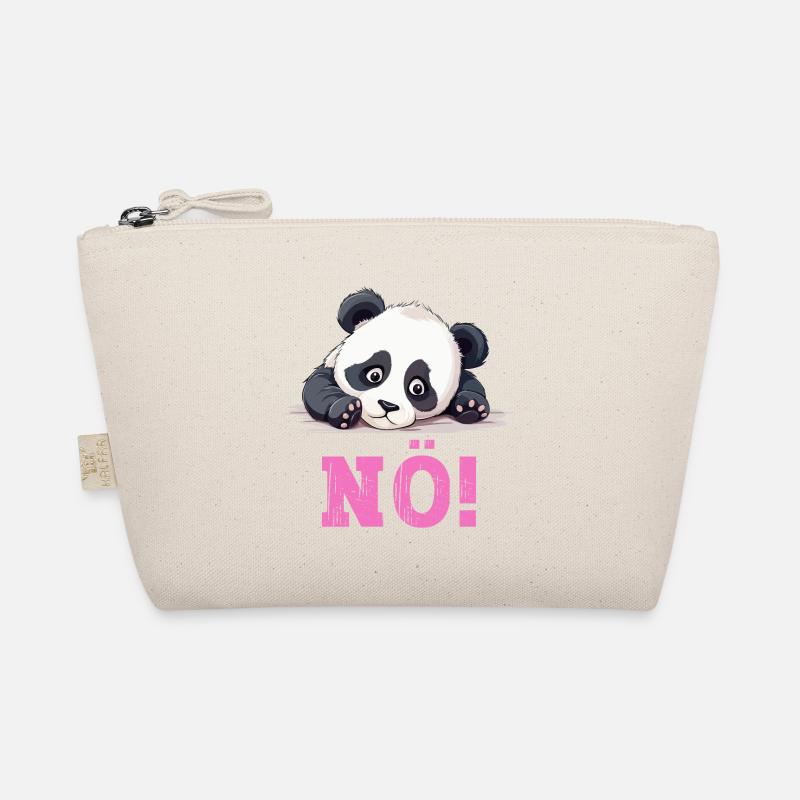 Nö Einfach Nö No Nein Panda Bär Lustig Spruch Pink - Bio-Täschchen - Natur
