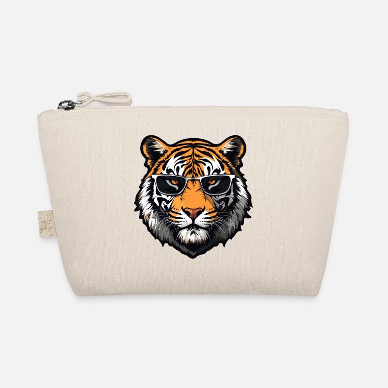 Tiger mit Sonnenbrille - Bio-Täschchen - Natur