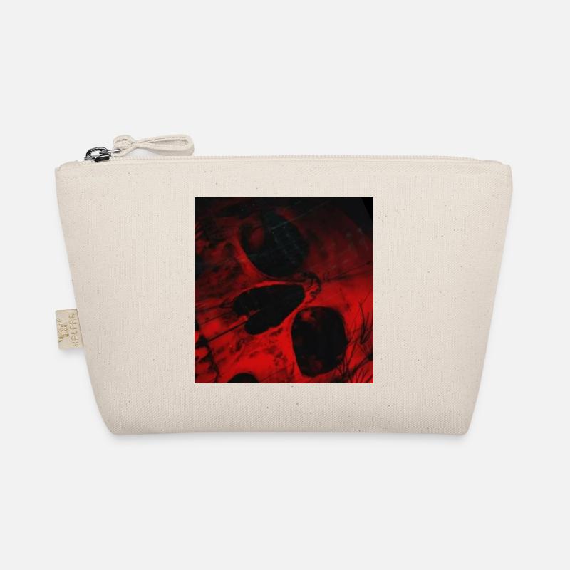 Rotes Schattenmuster Schädel Bio-Täschchen