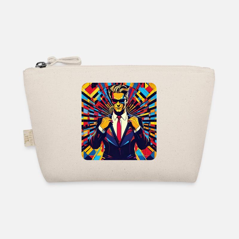 Macho Mann mit Anzug und Krawatte im Retro Stil Bio-Täschchen