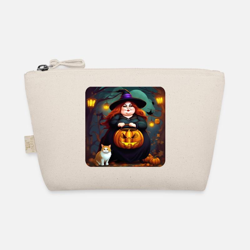 Sorcière grasse avec jack-o'-lantern et chat Trousse biologique