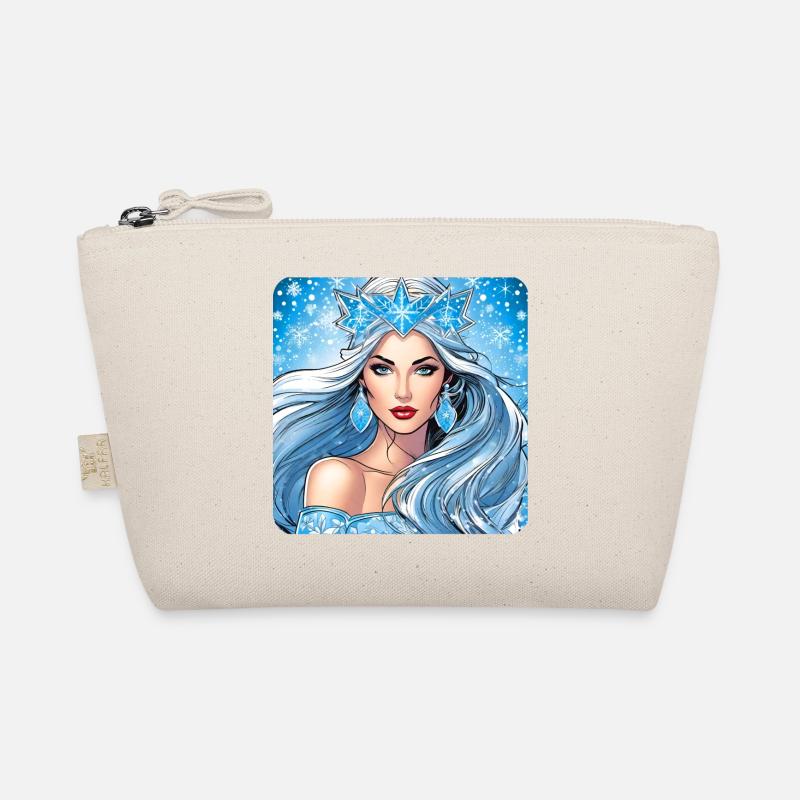 Winter Eiskönigin mit Eiskristallen Bio-Täschchen