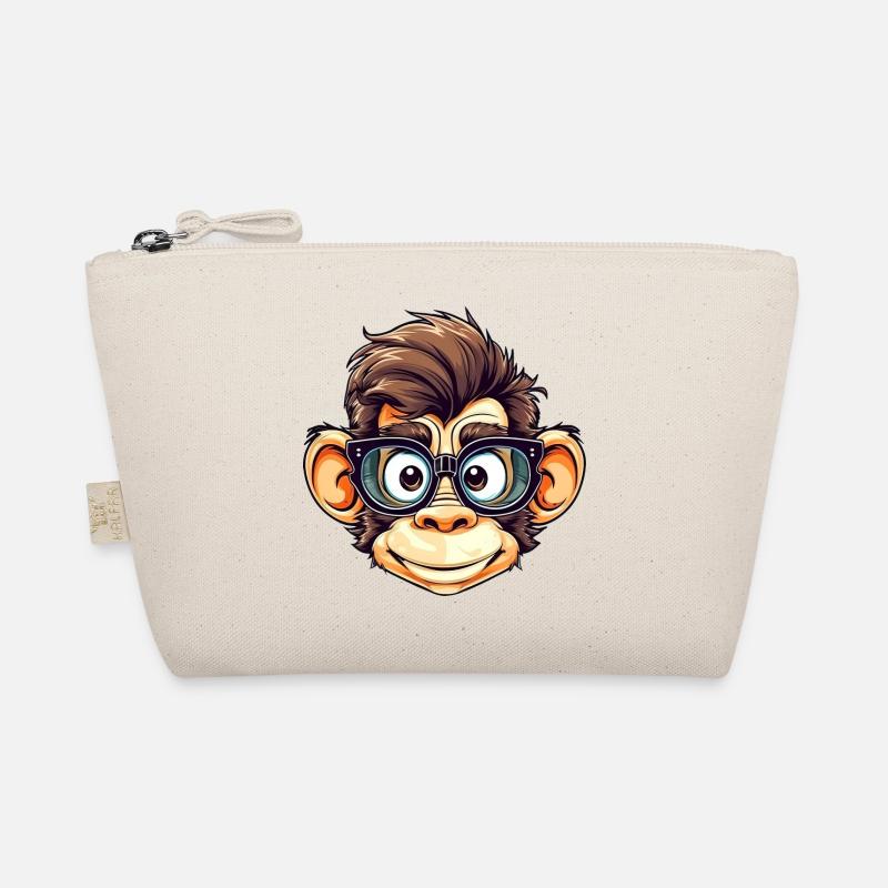 Nerdiger Schimpanse mit Nerd-Brille Bio-Täschchen
