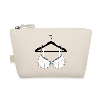Bra white with blue bow on clothes hanger - Organic Pouch - nature - Front