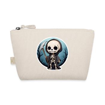 Halloween - Cute Death - Skeleton with Scythe - Organic Pouch - nature - Front