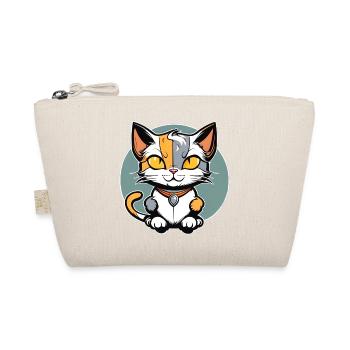 Chat porte-bonheur mignon - Trousse biologique - nature - Devant