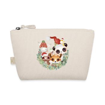 Six Cute Animal Friends Celebrating Christmas - Organic Pouch - nature - Front