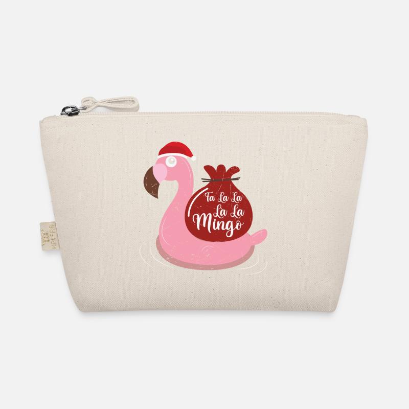 Flamingo Design Lustige Weihnachtspullover - Bio-Täschchen - Natur