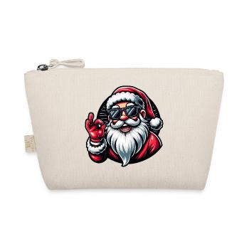 Weihnachtsmann mit Sonnenbrille Xmas Kostüm - Bio-Täschchen - Natur - Vorne