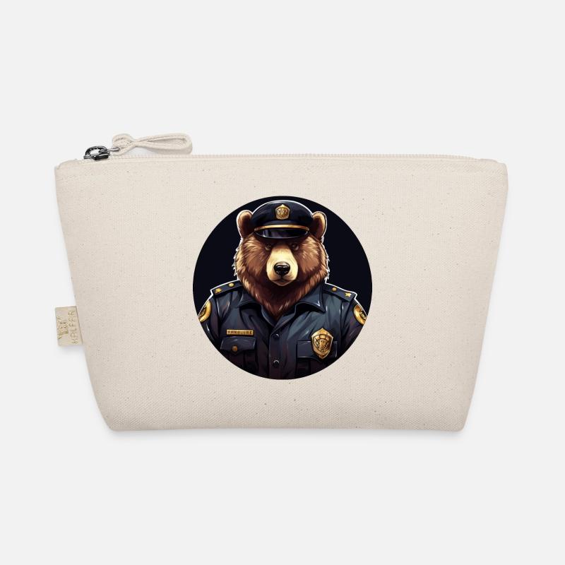 Bear Policewoman Organic Pouch