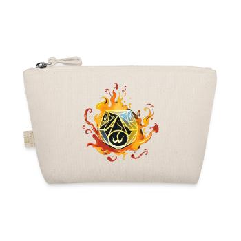 W20 Silhouette In Flames Fantasy RPG Shirt - Organic Pouch - nature - Front