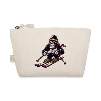 Gorilla on skis - winter holidays in the snow - Organic Pouch - nature - Front