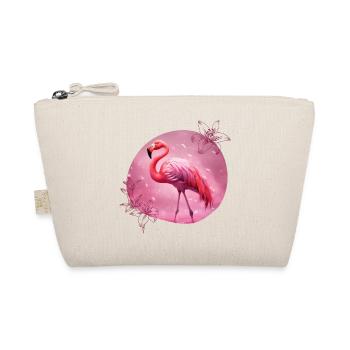 Flamingo mit Blumen - Bio-Täschchen - Natur - Vorne