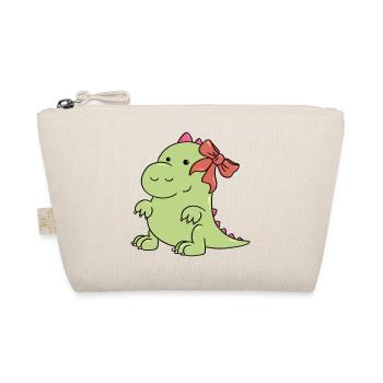 a little dinosaur at Christmas - Organic Pouch - nature - Front