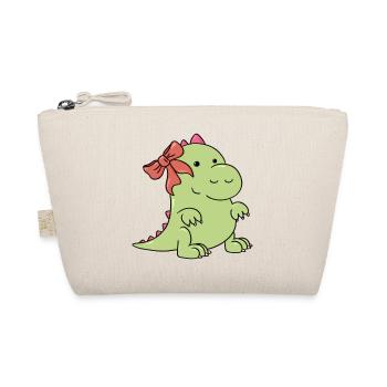 a little dinosaur at Christmas - Organic Pouch - nature - Front