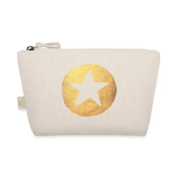 Kreis Gold Stern Weihnachten dekorativ deluxe Xmas - Bio-Täschchen - Natur - Vorne