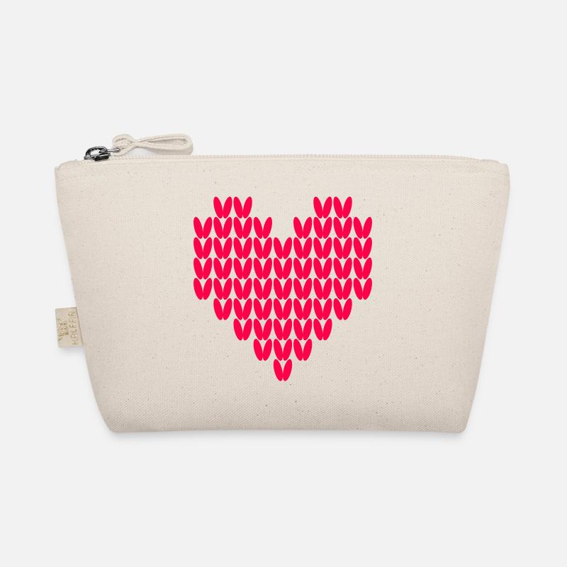 Heart Love Knitting Pattern Knitted Wool Love Organic Pouch
