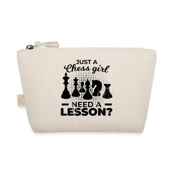 Funny Chess Girl - Organic Pouch - nature - Front