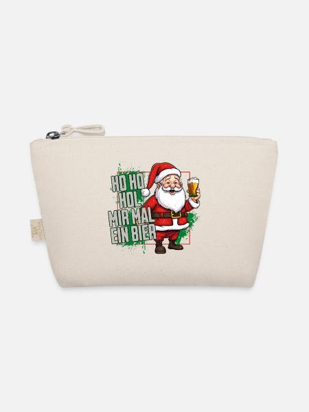 Weihnachtsmann Ho Ho Hol Mir Mal Ein Bier Lustig - Bio-Täschchen - Natur - Vorne
