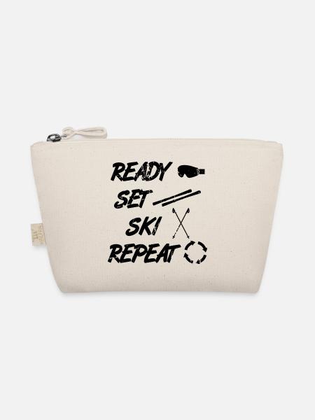 Funny skier saying - Organic Pouch - nature - Front