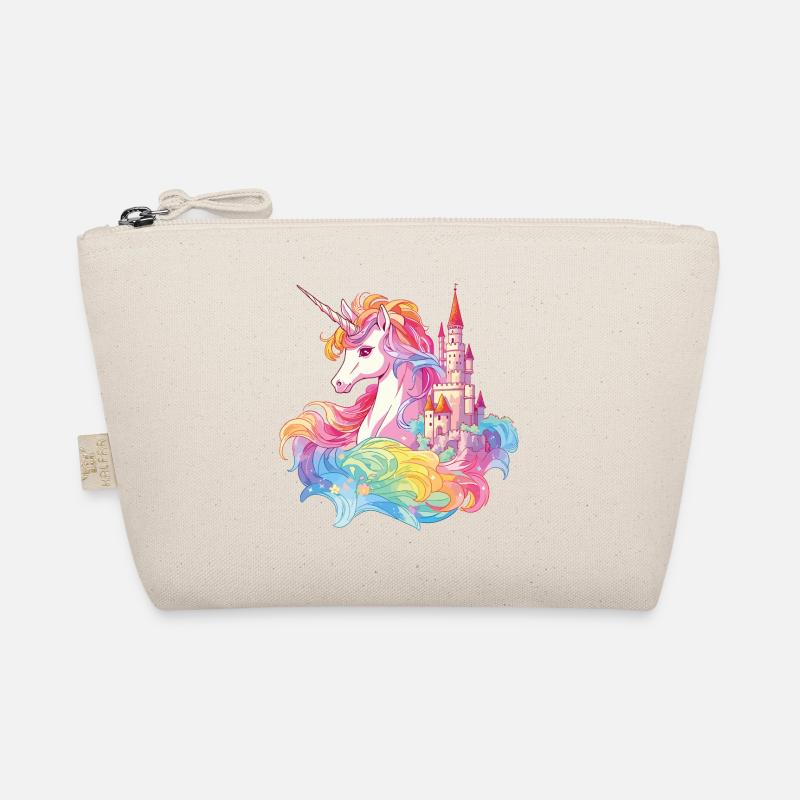 Unicorn, Rainbow, Castle, Multicolorful, Magic, Fantasy Organic Pouch
