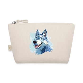 Husky Dog Sled Dog Breed Winter Cartoon - Organic Pouch - nature - Front