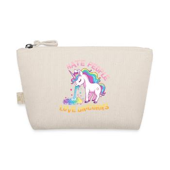I Hate People Unicorn Puke Rainbow Funny - Organic Pouch - nature - Front