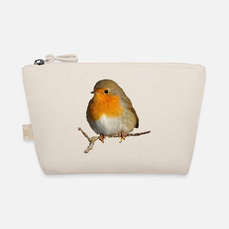 Robin sitting on branch Organic Pouch