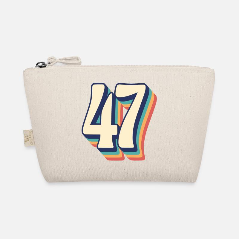 Vintage rétro T Shirt numéro 47 quarante-sept Trousse biologique