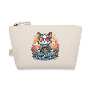 Hippie cat traveling, peace and love humor - Organic Pouch - nature - Front