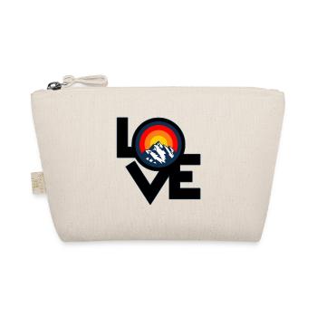 Ich Liebe Berge – I Love Mountains Retro Design - Bio-Täschchen - Natur - Vorne
