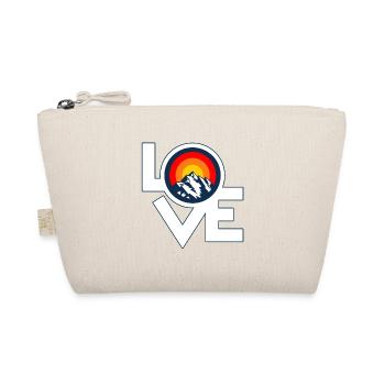 Ich Liebe Berge – I Love Mountains Retro Design - Bio-Täschchen - Natur - Vorne