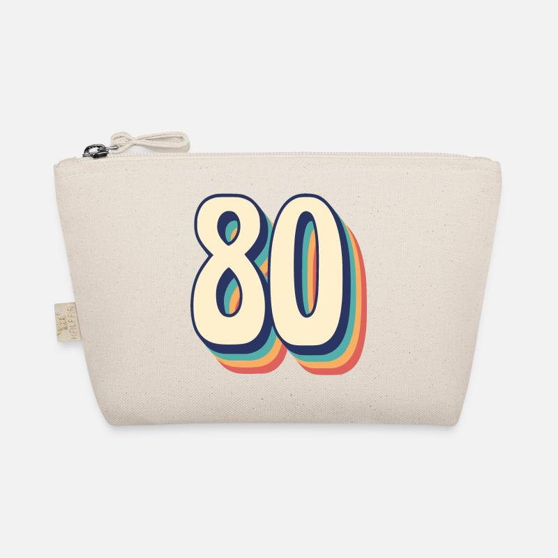 Vintage Retro T-Shirt Number 80 Eighty Organic Pouch