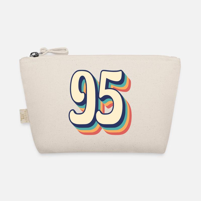 Vintage Retro T-Shirt Number 95 Ninety Five - Organic Pouch - nature