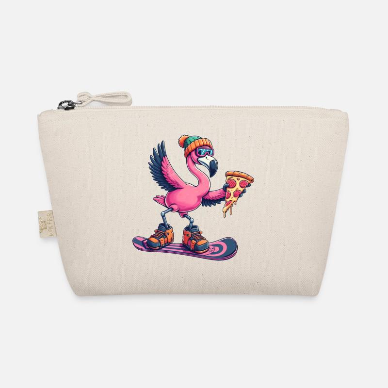 Flamingo Snowboard Pizza Winter Bio-Täschchen