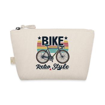 Retro Bike Design with Vibrant Stripes - Organic Pouch - nature - Front