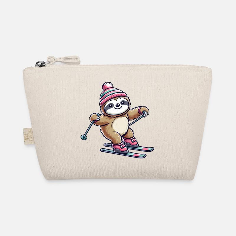 Sloth Ski Winter Vacation Skier Organic Pouch